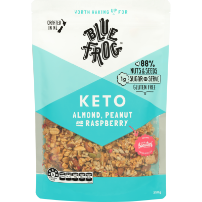 Blue Frog Keto Almond Peanut And Raspberry Cereal 350g