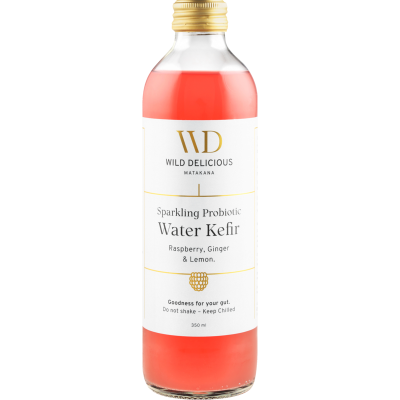 Wild Delicious Matakana Water Kefir Raspberry Lemon & Ginger 350ml
