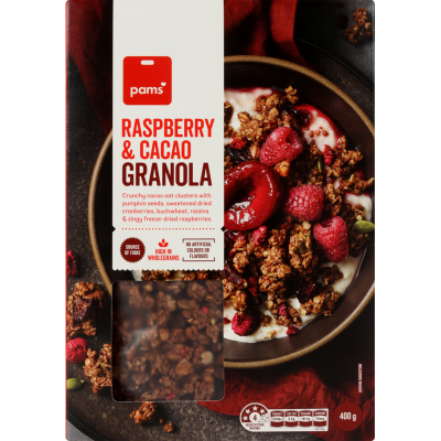 Pams Raspberry & Cacao Granola 400g