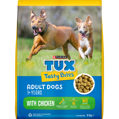 Purina TUX Tasty Bites Adult Chicken Dry Dog Food 8kg