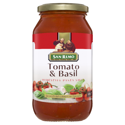 San Remo Tomato & Basil Homestyle Pasta Sauce 500g