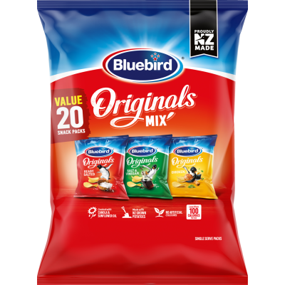 Bluebird Originals Mix Potato Chips 20 x 18g