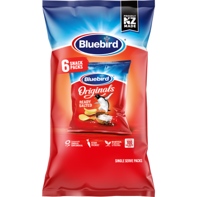 Bluebird Original Ready Salted Potato Chips 6 x 18g