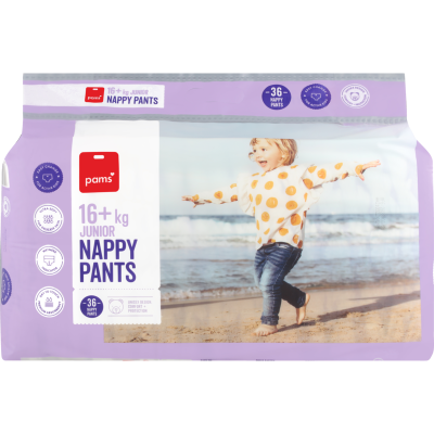 Pams Nappy Pants Boys & Girls 16kg+ Junior 36pk