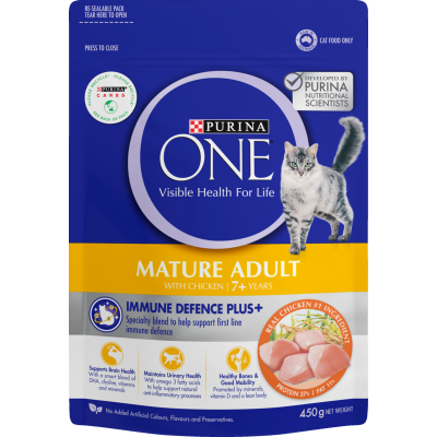 Purina ONE Mature Adult 7+ Years With Chicken Cat Food 450g