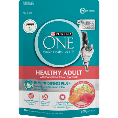 Purina ONE Healthy Adult 1+ Years With Salmon & Tuna Cat Food 500g