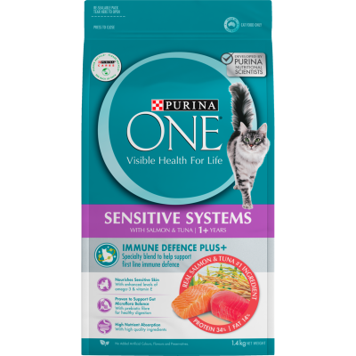 Purina ONE Sensitive Systems With Salmon & Tuna Adult Dry Cat Food 1.4kg