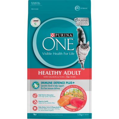 Purina Healthy Adult With Salmon & Tuna Dry Cat Food 1.5kg