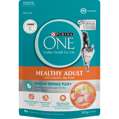 Purina ONE Healthy Adult 1+ Years With Chicken Cat Food 500g