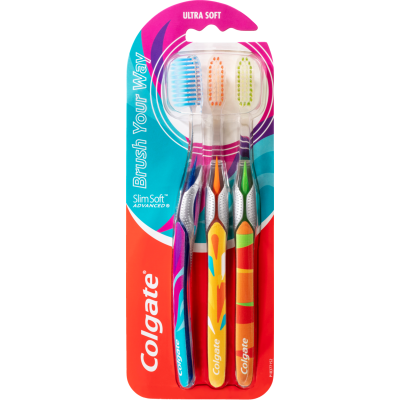 Colgate Slim Soft Advanced Ultra Soft Toothbrush 3pk