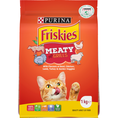 Purina Friskies Meaty Grills Adult Dry Cat Food 1kg