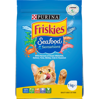 Purina Friskies Seafood Sensations Adult Dry Cat Food 1kg