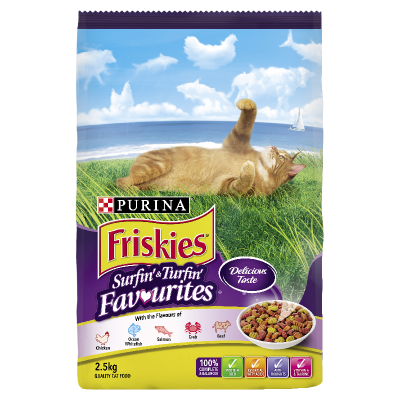 Purina Friskies Surfin' & Turfin' Adult Dry Cat Food 2.5kg