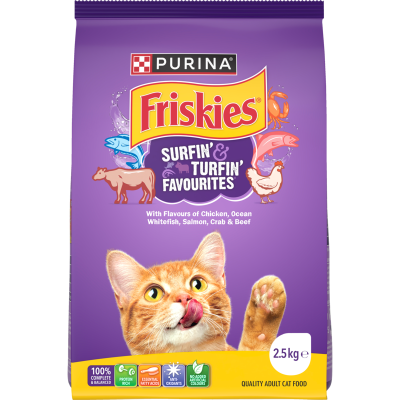 Purina Friskies Surfin' & Turfin' Favourites Adult Dry Cat Food 2.5kg