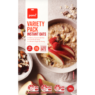 Pams Variety Pack Instant Oats Sachets 350g