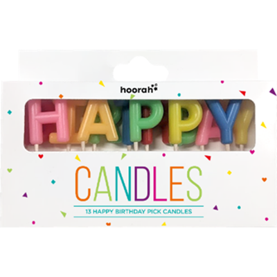 Hoorah 13 Happy Birthday Picks Multi Colour Candles 1pk
