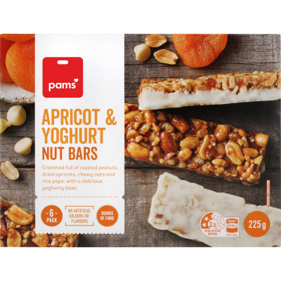 Pams Apricot & Yoghurt Nut Bars 6pk