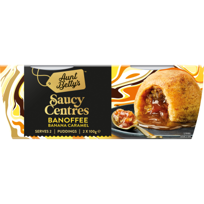 Aunt Betty's Saucy Centres Banoffee Banana Caramel Pudding 2 x 100g