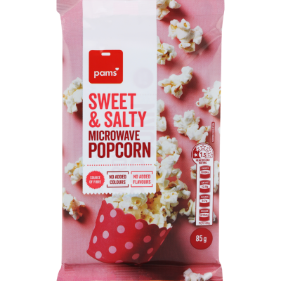 Pams Sweet & Salty Microwave Popcorn 85g