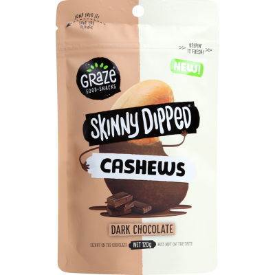 Graze Skinny Dipped Dark Chocolate Cashews 120g
