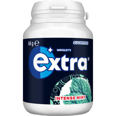 Wrigley's Extra Intense Mint Sugar Free Chewing Gum Bottle 64g