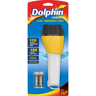 Eveready Dolphin 2-In-1 Emergency Light 1pk