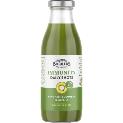 Barker's Kiwifruit Cucumber & Matcha Immunity Daily Shots 490ml