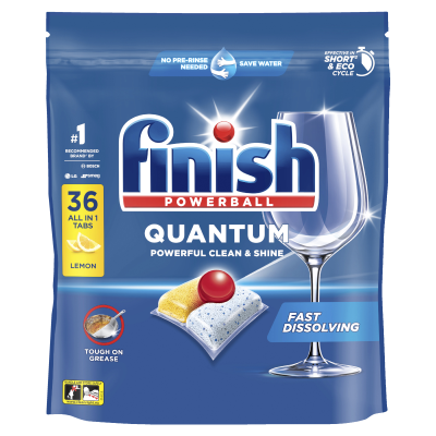 Finish Quantum  All-In-1 Lemon Dishwasher Tablets 36pk