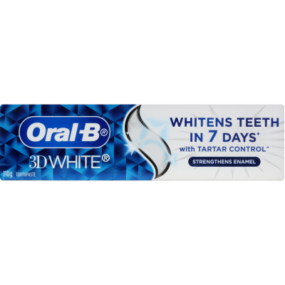 Oral-B 3D White Tartar Control Strengthens Enamel Toothpaste 110g