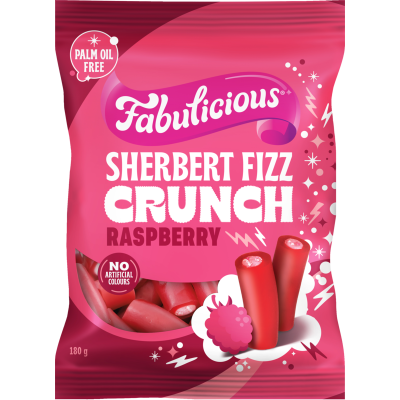 RJ's Fabulicious Raspberry Sherbert Fizz Crunch 180g