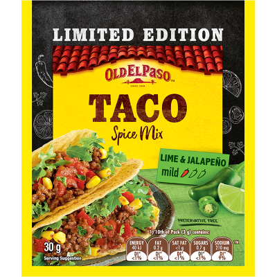 Old El Paso Lime & Jalapeno Mild Taco Spice Mix 30g