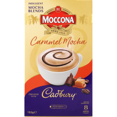 Moccona Cadbury Caramel Mocha Coffee Sachets 8pk