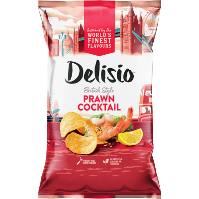 Bluebird Delisio British Style Prawn Cocktail Potato Chips 130g