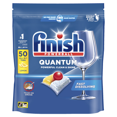 Finish Quantum All-In-1 Lemon Dishwasher Tablets 50pk