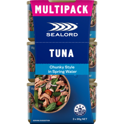 Sealord Chunky Style Tuna In Springwater Multipack 285g