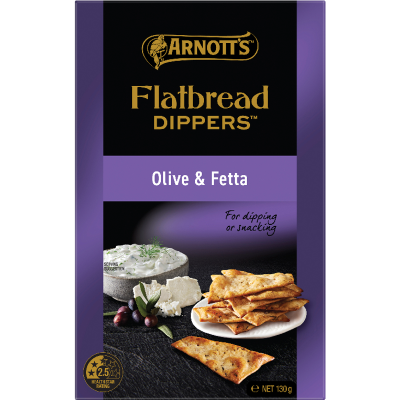 Arnott's Olive & Fetta Flatbread Dippers 130g