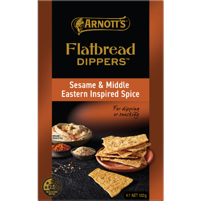 Arnott's Sesame & Middle Eastern Inspired Spice Flatbread Dippers 130g