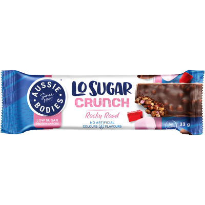Aussie Bodies Rocky Road Low Sugar Crunch Bar 33g