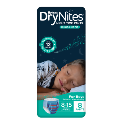 Huggies DryNites Night Time Pants for Boys 8-15 Years 27-57kg 8pk