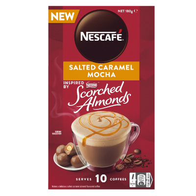 Nescafe Scorched Almond Salted Caramel Mocha Coffee Sachets 10 x 18g