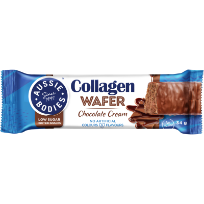 Aussie Bodies Chocolate Cream Collagen Wafer Bar 34g