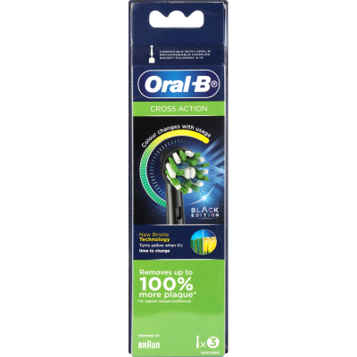 Oral-B Cross Action Brush Heads Black Edition 3pk