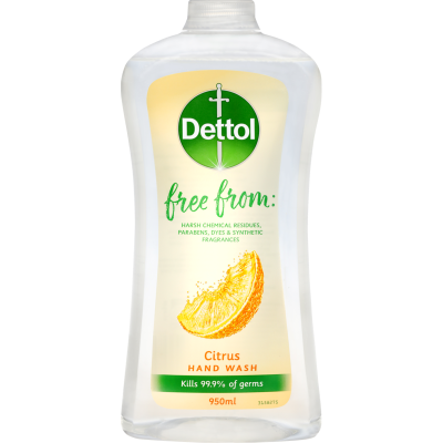 Dettol Free From: Citrus Hand Wash Refill 950ml