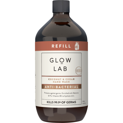 Glow Lab Anti-Bacterial Coconut & Cedar Hand Wash Refill 900ml