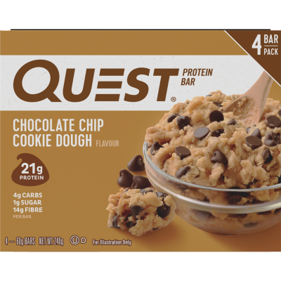 Quest Chocolate Chip Cookie Dough Flavour Protein Bars 4 x 60g