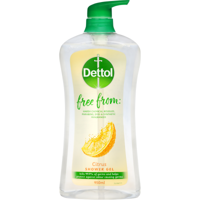 Dettol Free From: Citrus Shower Gel 950ml