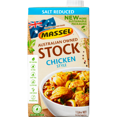 Massel Organic Salt Reduced Chicken Style Stock Liquid 1l