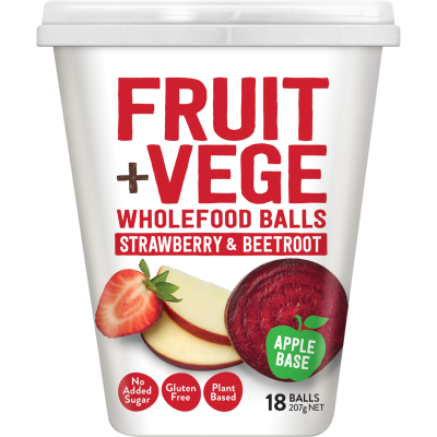 Tasti Fruit + Vege Strawberry & Beetroot Wholefood Balls 207g