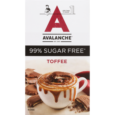 Avalanche 99% Sugar Free Toffee Drinking Chocolate 10 x 20g