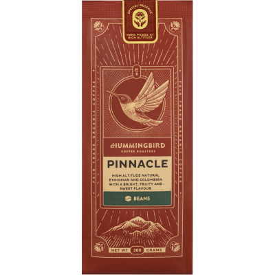 Hummingbird Special Reserve Pinnacle Fair Trade Organic Fresh Whole Coffee Beans 200g